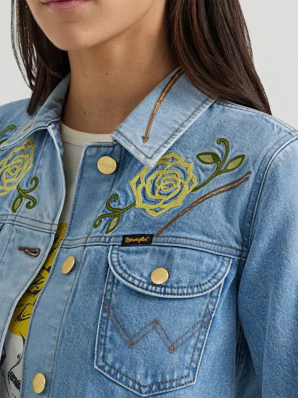 Wrangler x Yellow Rose Kendra Scott Blue Denim Trucker Jacket