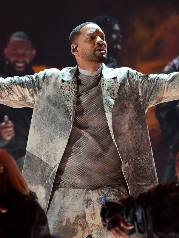 2024 BET Awards Will Smith Leather Coat