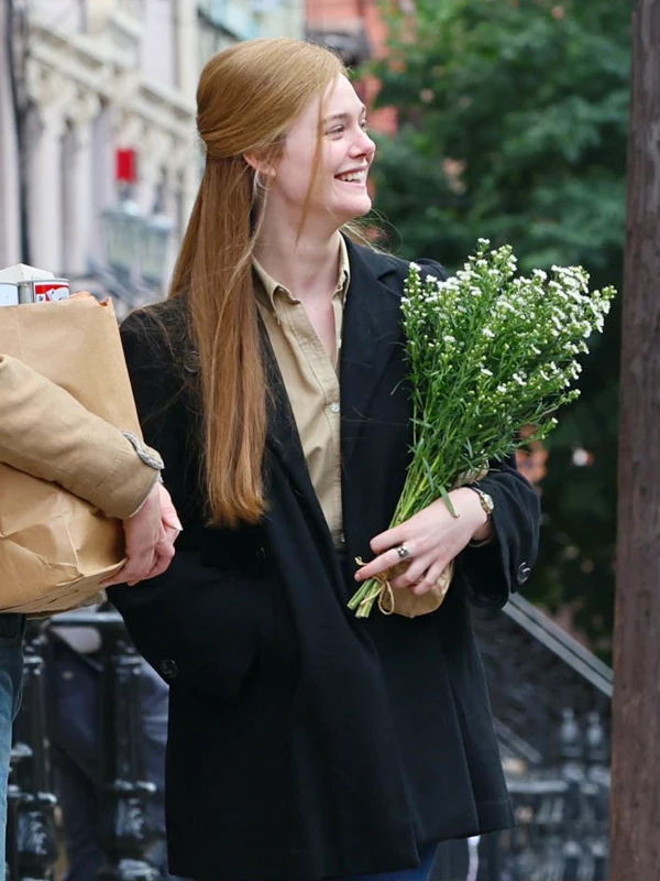 A Complete Unknown Black Coat Elle Fanning