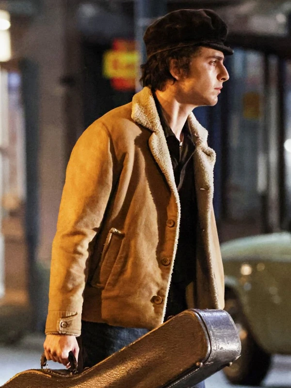 A Complete Unknown Bob Dylan Suede Leather Shearling Jacket