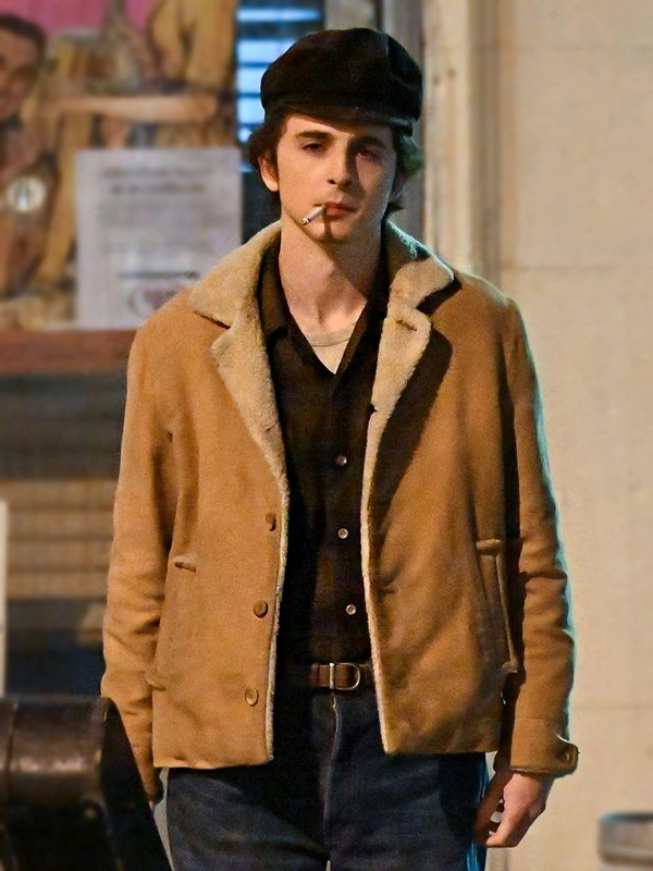 A Complete Unknown Bob Dylan Suede Shearling Jacket