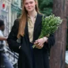 A Complete Unknown Elle Fanning Coat Black