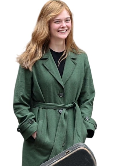 A Complete Unknown Elle Fanning Green Coat