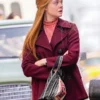 A Complete Unknown Sylvie Russo Maroon Double Breasted Coat