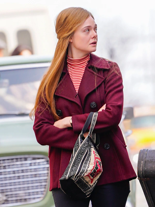 A Complete Unknown Sylvie Russo Maroon Double Breasted Coat