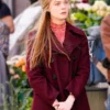 A Complete Unknown Sylvie Russo Maroon Pea Coat