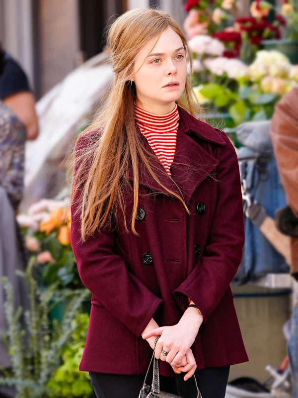 A Complete Unknown Sylvie Russo Maroon Pea Coat