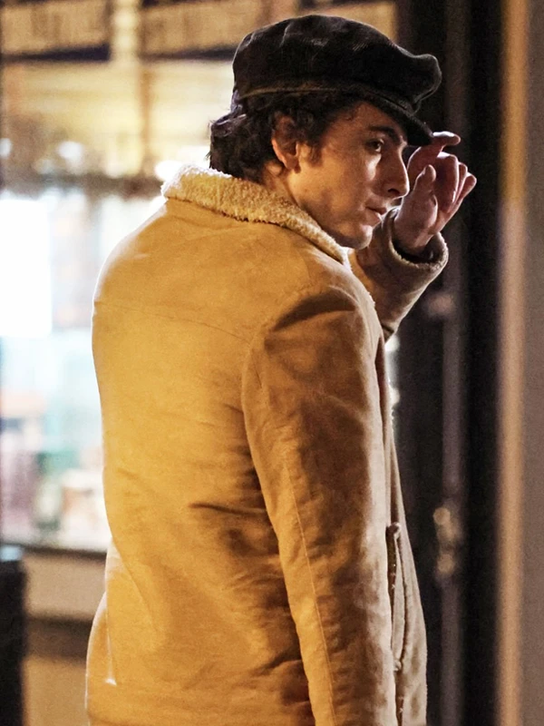 A Complete Unknown Timothée Chalamet Suede Leather Shearling Jacket