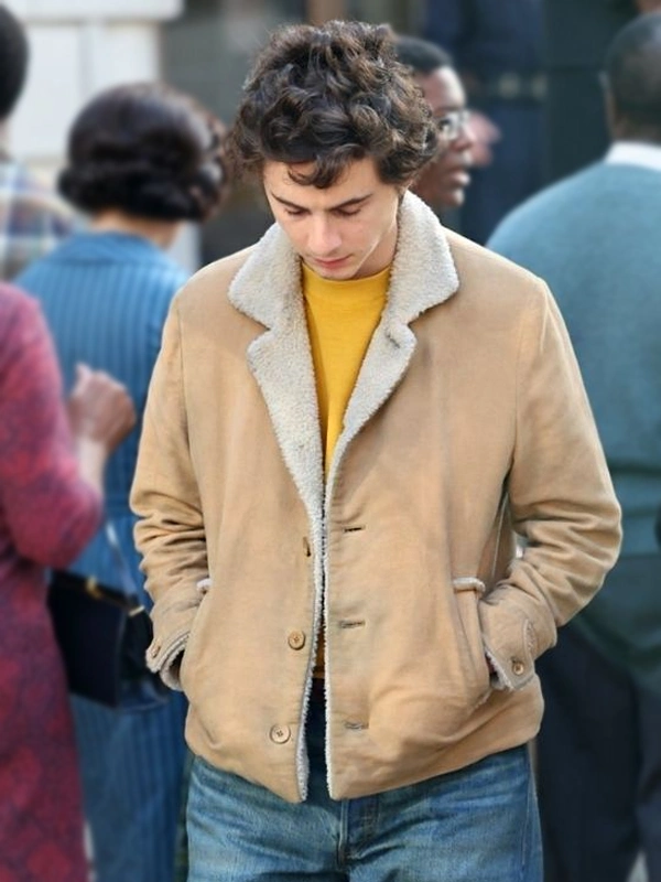 A Complete Unknown Timothée Chalamet Suede Shearling Jacket