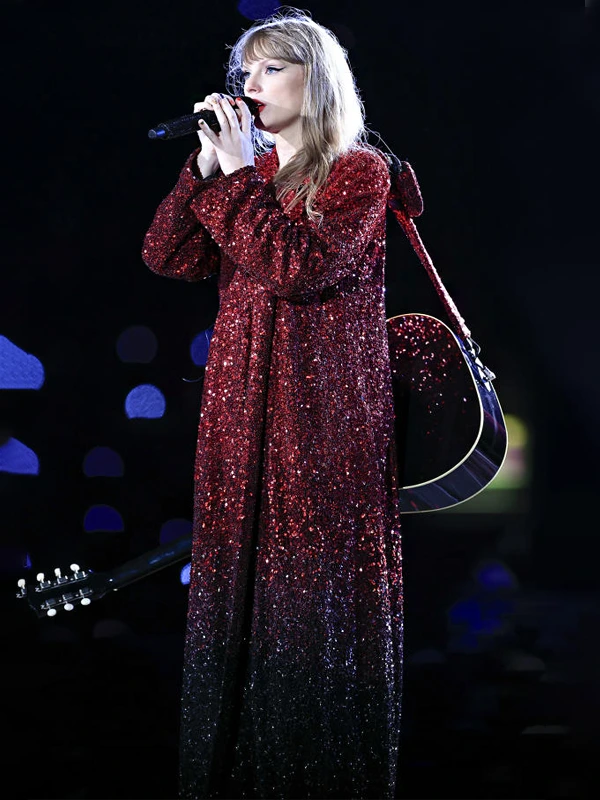 Amsterdam Eras Tour Taylor Swift Red Sequin Coat