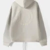 Bershka Zip-Up Slogan Beige Hoodie