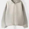 Bershka Zip-Up Slogan Hoodie