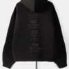 Bershka Zip-Up Slogan Hoodie Black