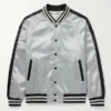 CELINE HOMME Striped Satin Bomber Jacket