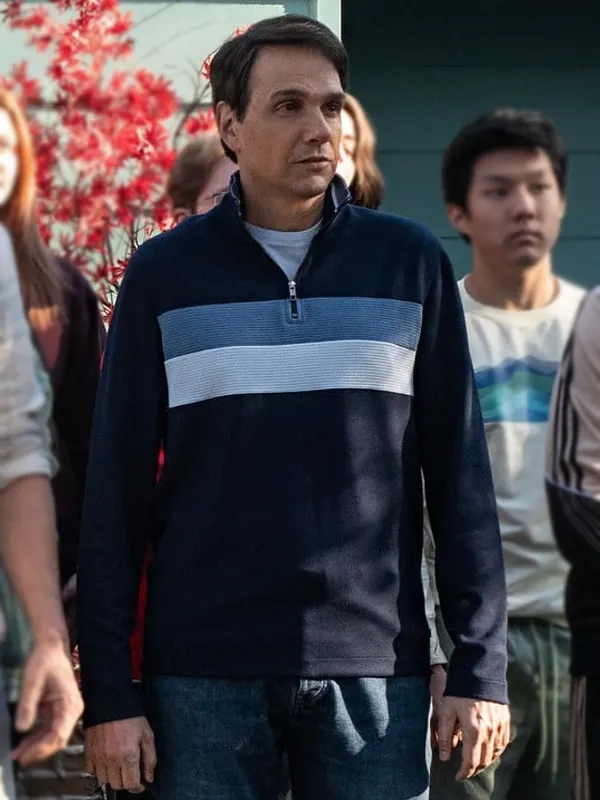 Cobra Kai S06 Daniel LaRusso Ted Baker Veller Half Zip Sweatshirt