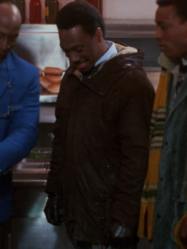 Coming to America Eddie Murphy Brown Hooded Leather Jacket