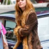 Elle Fanning A Complete Unknown Brown Suede Jacket