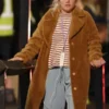 Florence Pugh We live in Time Brown Shearling Coat