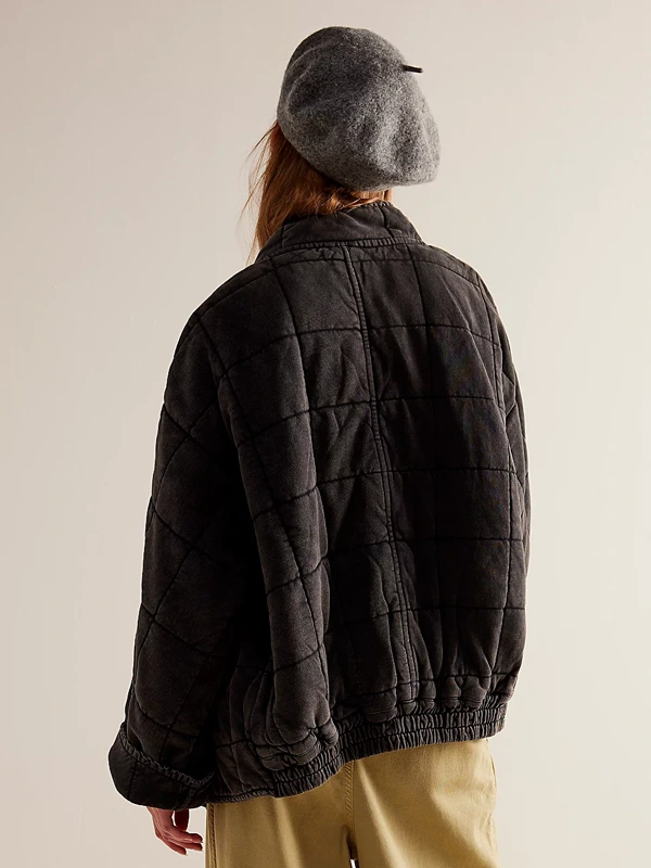 Free People Black Quilted Jacket