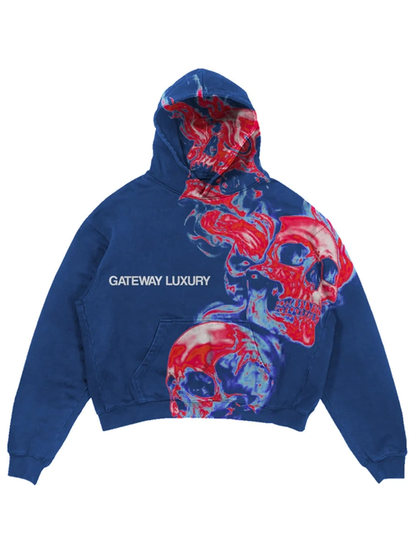 Gateway Luxury Skully Hoodie Blue