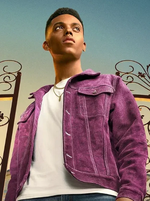 Jabari Banks Bel-Air S02 Purple Denim Jacket