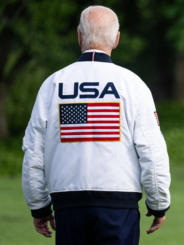 Joe Biden Team USA White Bomber Jacket