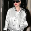 Lady Gaga Silver Metallic Varsity Jacket