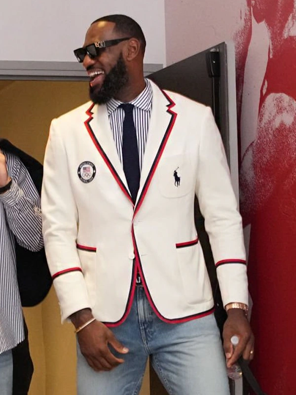 Lebron James Paris 2024 Olympics White Blazer