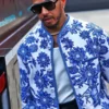 Lewis Hamilton Blue and White Floral Jacket