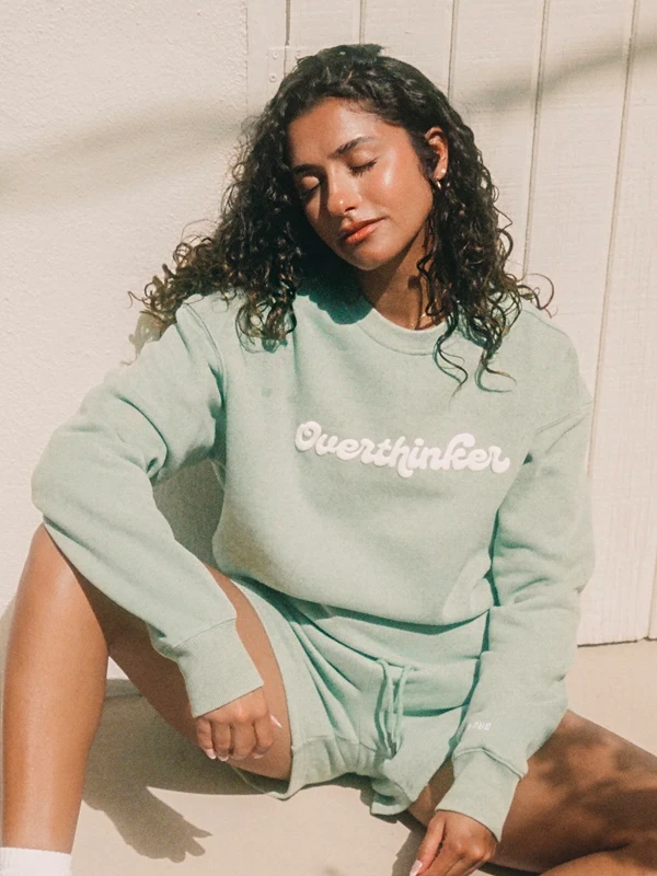 Overthinker Breathe In & Out Blue Crewneck