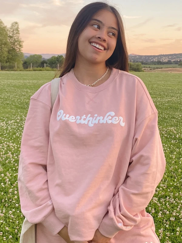 Overthinker Breathe In & Out Pink Sweatshirt