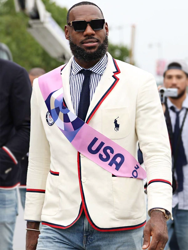 Paris 2024 Lebron James United States Olympic Team White Blazer