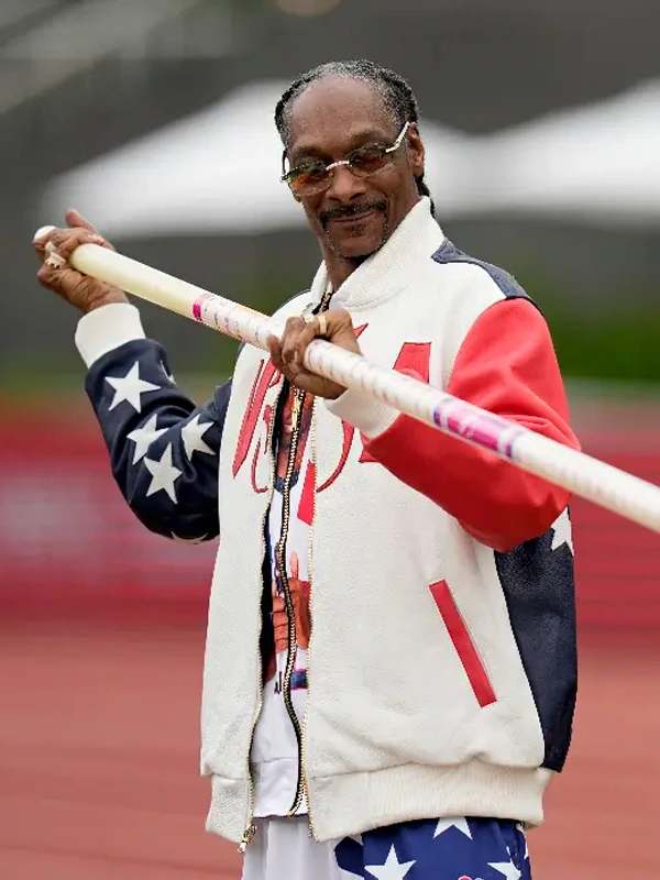 Paris 2024 Olympic Snoop Dogg USA Bomber Leather Jacket