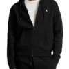 Polo Double Knit Full Zip Hoodie Black