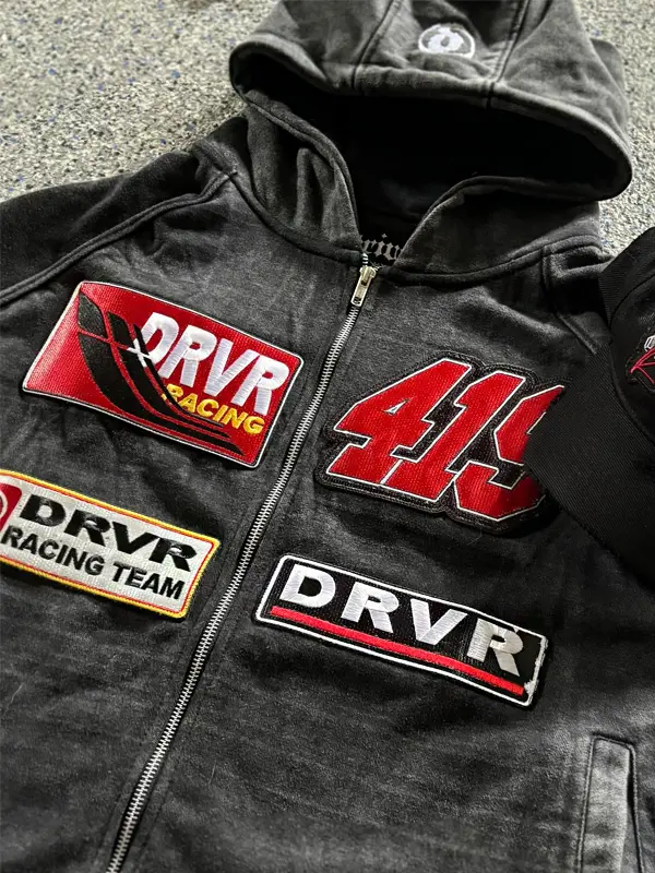 Raceway Zip-Up 419 Driver Hoodie Grey