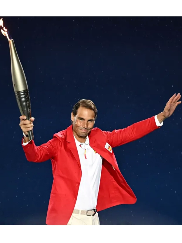 Rafael Nadal Red Coat Paris 2024 Olympics