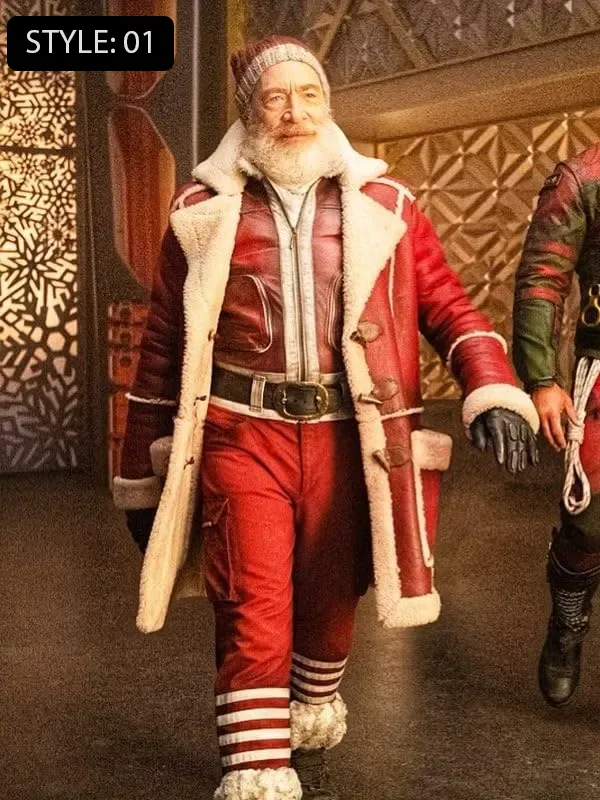 Red One J.K. Simmons Santa Claus Leather Coat