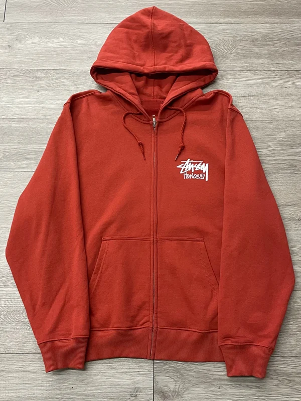 Stussy Honolulu Zip-Up Hoodie Orange - Jackets Junction