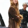 Sylvie Russo A Complete Unknown Fur Brown Suede Jacket