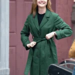 A Complete Unknown Elle Fanning Green Coat