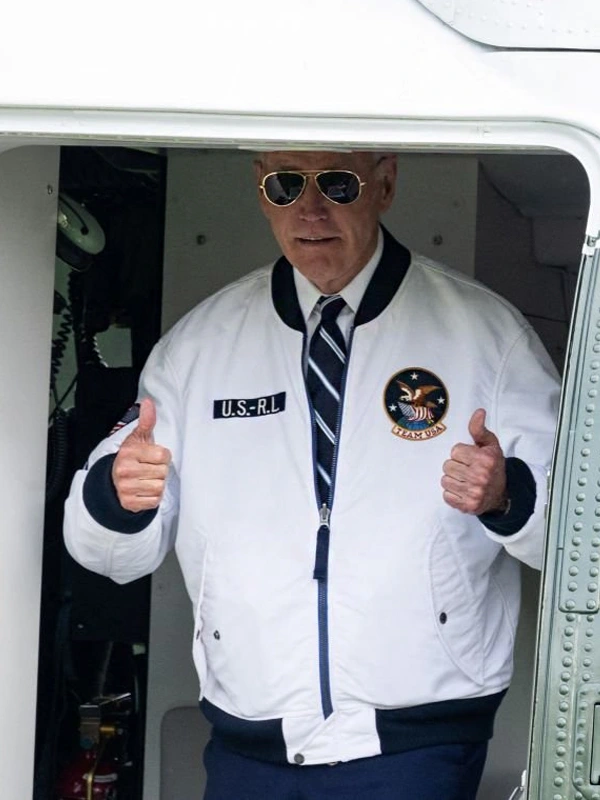 Team USA Joe Biden White Bomber Jacket