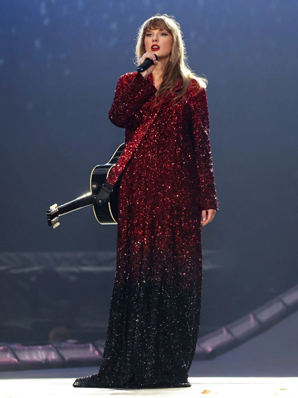 The Eras Tour Red Sequin Coat Taylor Swift