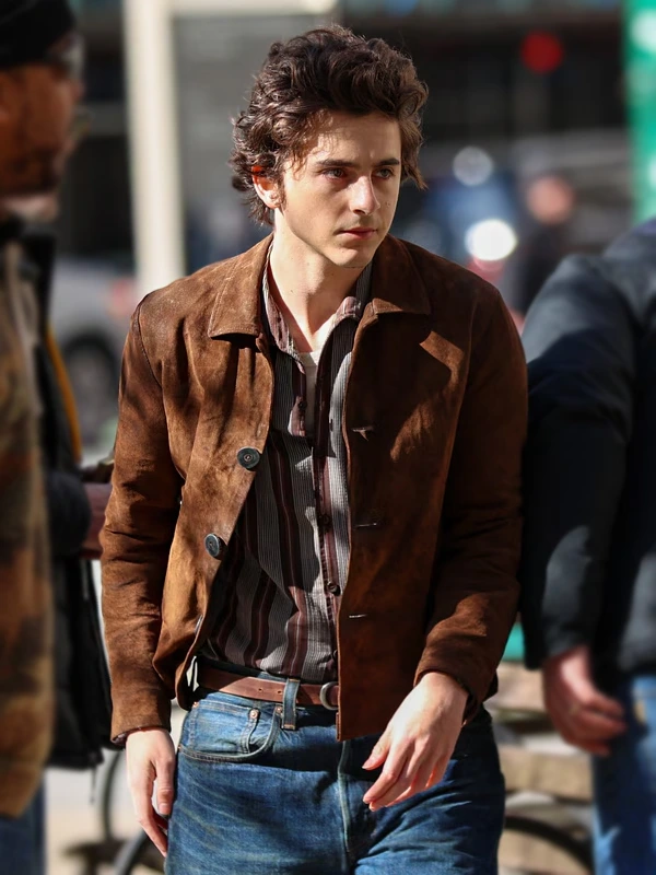 Timothée Chalamet A Complete Unknown Brown Suede Jacket