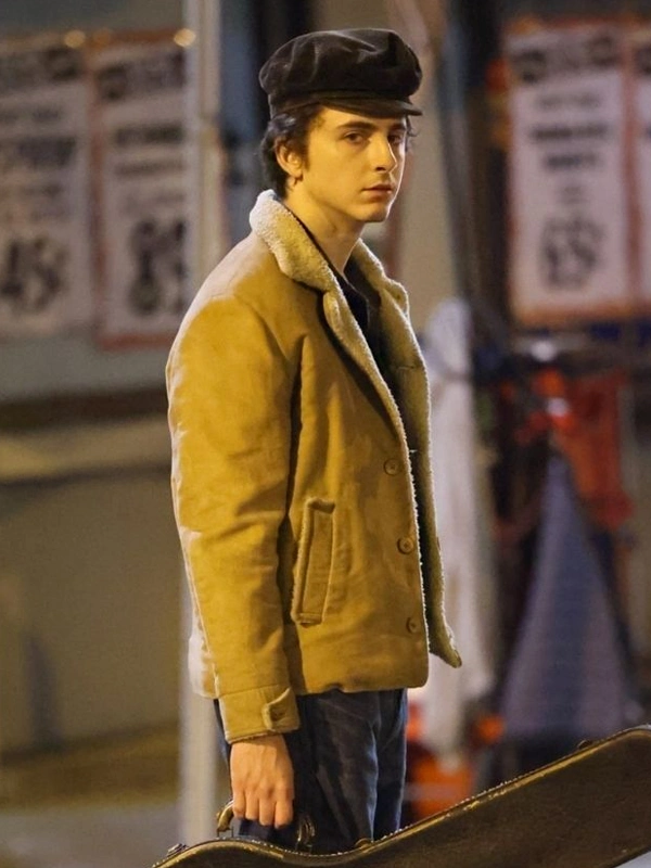 Timothée Chalamet A Complete Unknown Suede Shearling Jacket