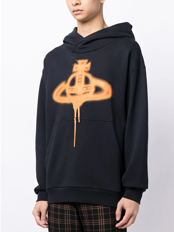 Vivienne Westwood Orb Print Hoodie Black