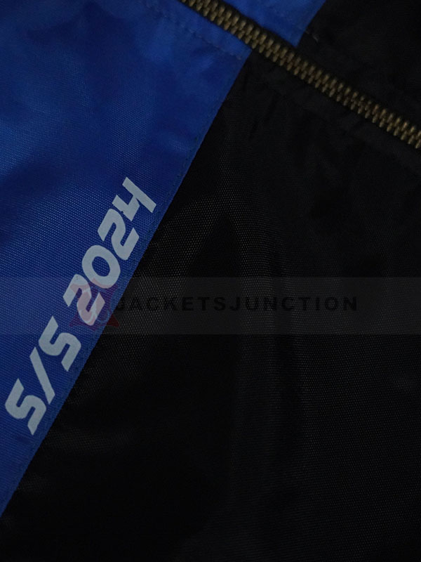 shrunken track jacket in black multi