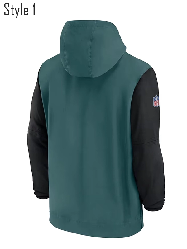 2024 PHILADELPHIA EAGLES SIDELINE PRE GAME HALF-ZIP HOODIE JACKET