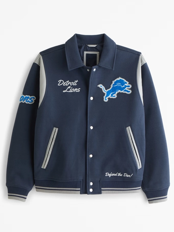 Abercrombie Detroit Lions Varsity Bomber Jacket