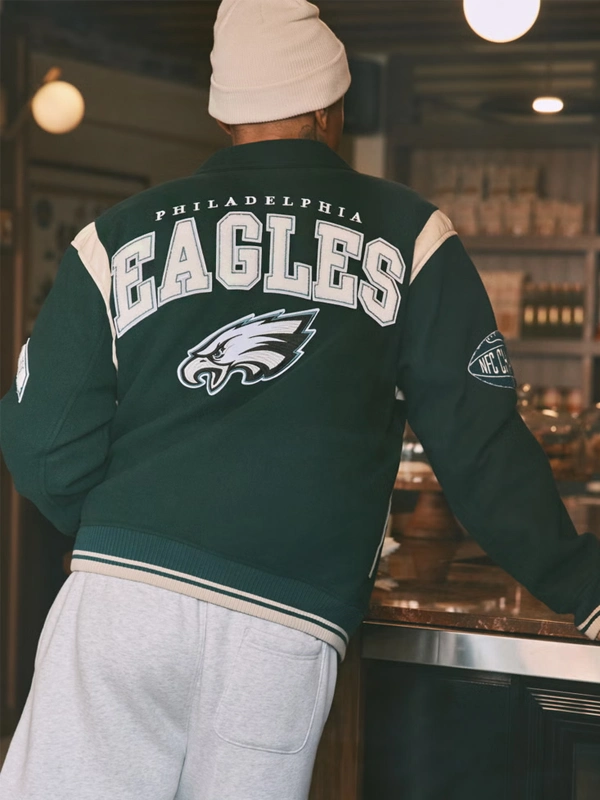 Abercrombie Eagles Green Varsity Bomber Jacket