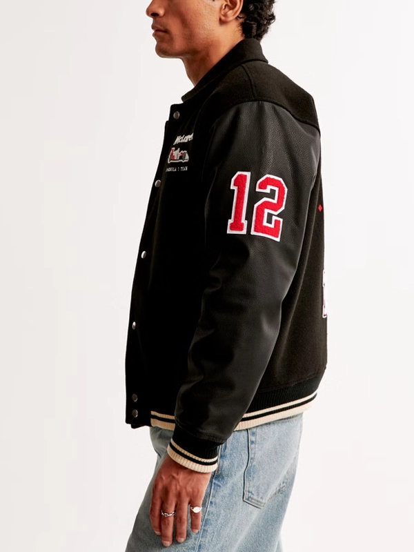 Abercrombie McLaren Formula 1 Team Black Varsity Bomber Jacket